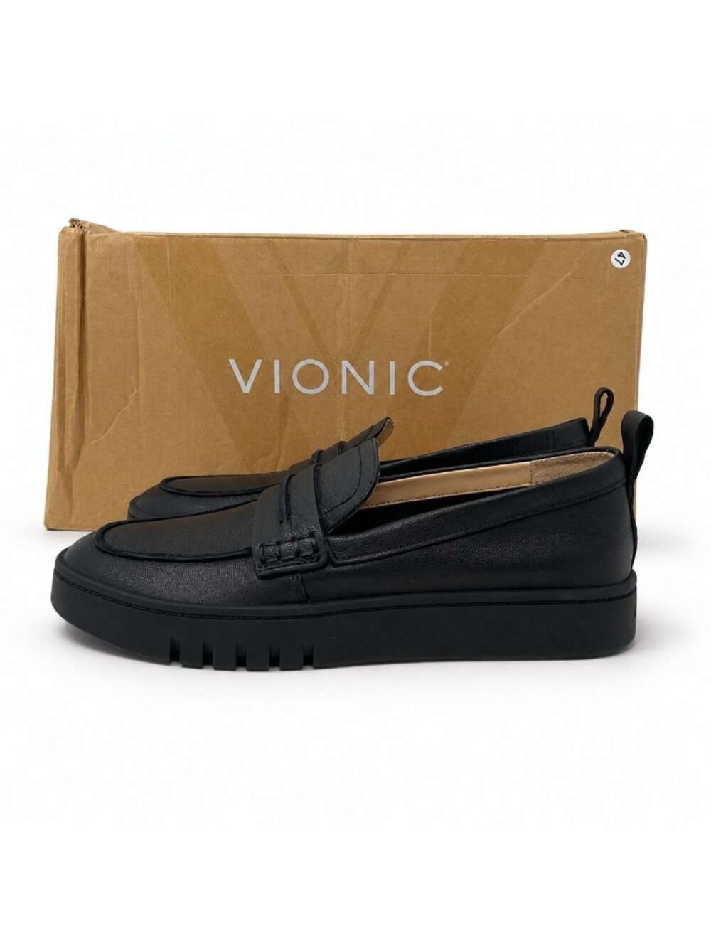 Vionic Chantel Penny Supportive Black Leather Slip-On Loafer Womens 5 Comfort Sh - Picture 6 of 10